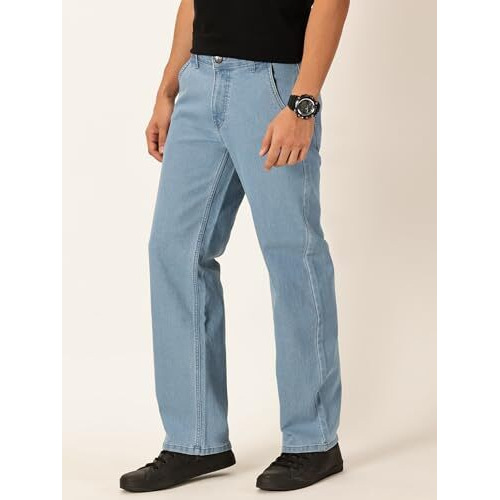 Thomas Scott Men's 100% Cotton Clean Look Baggy Jeans (Tsj248_Lightblue, 30)