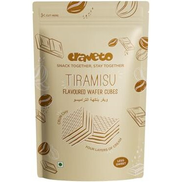 Craveto Assorted Wafer Cubes Pack Of 4 | 300G (4 X 75G) | Chocolate Hazelnut, Vanilla, Red Velvet & Tiramisu Flavours | Crunchy Wafer Biscuit Qubz | Bite Sized Sweet Treats