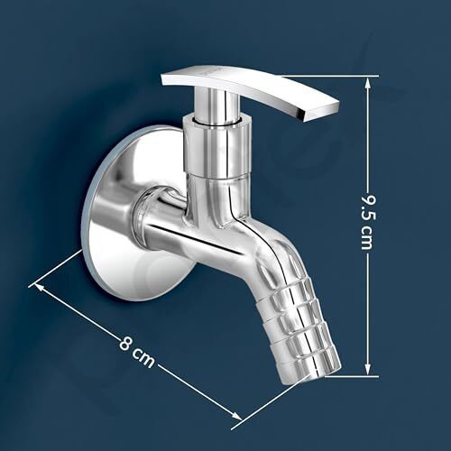 Plantex 3/4In Nozzle Bib Cock Water Tap For Washing Machine With Wall Flange And Teflon Tape-(1206-Mirror Chrome Finish)