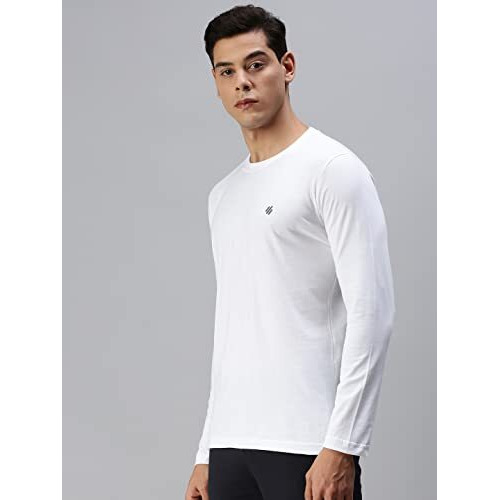 Onn Men's White Full Sleeves Round Neck T-Shirt(Size  Large)