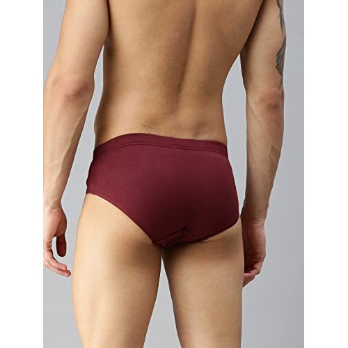 Onn Relaxz Men's Pack Of 3 Multicolor Solid Cotton Mid Rise Briefs (Size  Medium)