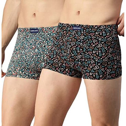 Lux Cozi Pack Of 2 Men's Assorted Inner Elastic Semi Long Printed Trunk (Size  90Cm)