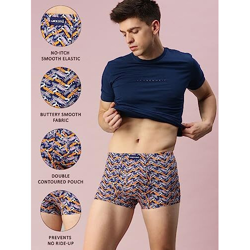 Lux Cozi Pack Of 2 Men's Assorted Inner Elastic Semi Long Printed Trunk (Size  90Cm)