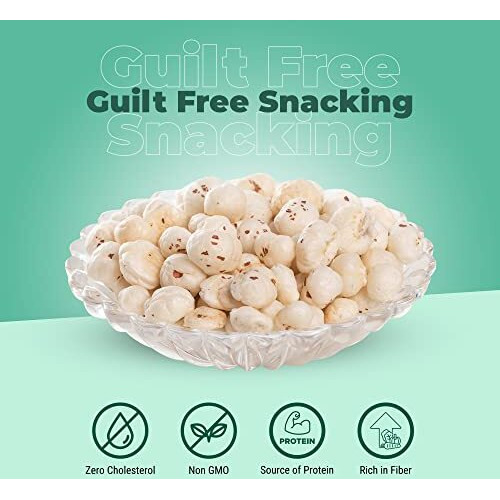 Happilo Premium Jumbo Fox Nuts (Phool Makhana) 200G (Pack Of 2), Lotus Seed Pop/Gorgon Nut Puffed Kernels, Healthy Snack Low Calorie Gluten Free And Vegan