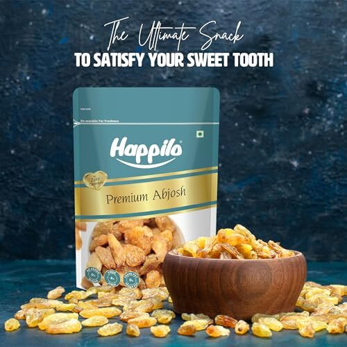 Happilo Premium Abjosh 200G, Natural Munakka Dry Fruits Large Golden Raisins, Naturally Sweet, Tasty & Healthy Snack, No Artificial Flavour