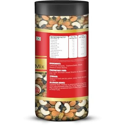 Happilo Classic Panchmewa Dry Fruit Mix 450G Jar| I Fit For Fasting | Healthy Snacks Mixed Nuts Dates | Golden Raisins | Afghan Raisins | Cashews | California Almonds