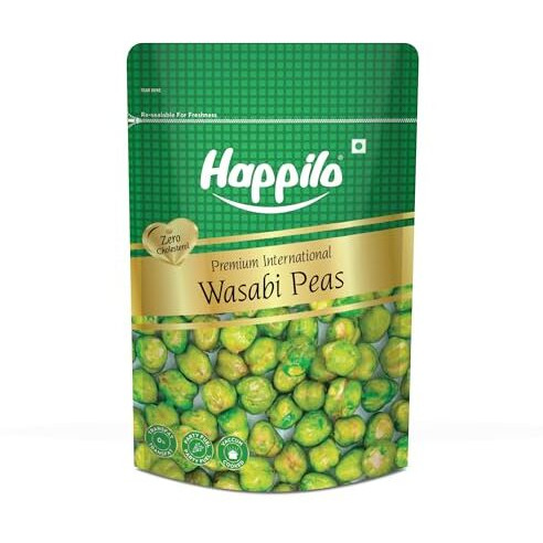 Happilo Premium International Wasabi Peas 160G, Versatile Snack, Crunchy Texture And Zesty Flavor, Nutrient Rich