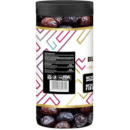 Happilo Black Dates Jar 500G, Rich In Iron, Antixidants, Fiber And Vitamin, Chewy Texture, Natural Sweetness, No Added Preservatives