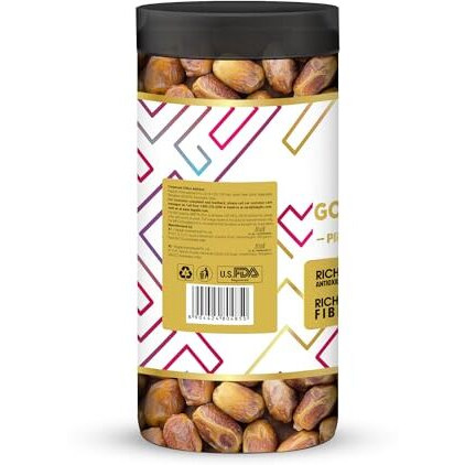Happilo Golden Dates Jar 400G, Rich In Iron, Antixidants, Fiber And Vitamin, Chewy Texture, Natural Sweetness, No Added Preservatives