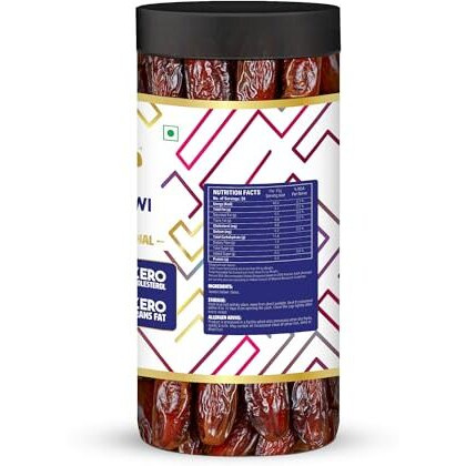 Happilo Premium Safawi Dates Jar 400G (Pack Of 2), Rich In Iron, Antixidants, Fiber And Vitamin, Chewy Texture, Natural Sweetness, No Added Preservatives