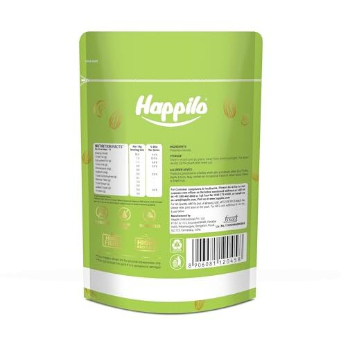 Happilo Premium Unsalted Pistachio Kernels 150G (Pack Of 3), Dry Fruit High In Protein, Fiber, And Essential Nutrients, Rich In Antioxidants, Healthy Fats