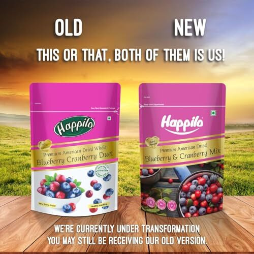 Happilo Premium Dried Blueberry Cranberry Duet 200G (Pack Of 3), Rich In Antioxidants, Fiber And Essential Nutrients, Wholesome Treat