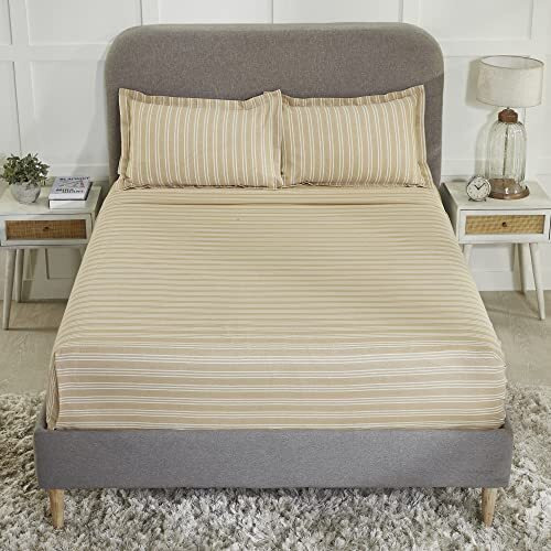 Mytrident Home Essential Melange Collection Polycotton King Bedsheet Set With 2 Pillow Covers, 130 Thread Count, Alsel