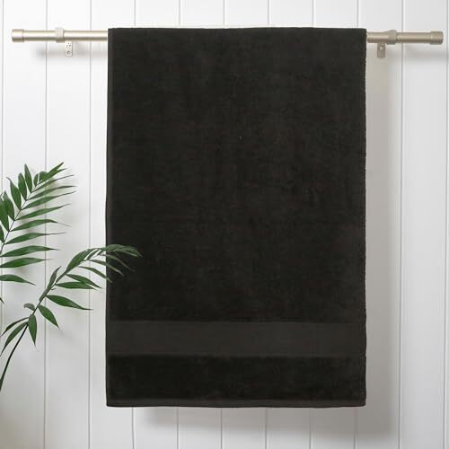Trident 100% Cotton Towels For Bath | Towels For Bath Large Size | Trident Bath Towel - Soft & Absorbent | 450 Gsm | 1 Piece Bath Towel For Men/Women | Urban Comfort | 70 Cms X 140 Cms - Black