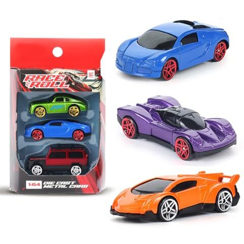 Wembley Mini Die Cast Car 164 Scale Free Wheel Toy Vehicle Play Set For Kids 3 4 5 Years & Above Small Metal Diecast Unbreakable Racing Car - Set Of 3, Random Colors