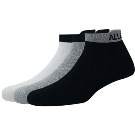 Allen Solly Men's Cotton Ankle Length Sports Socks (Pack Of 3) White,Light Grey Melange, Black