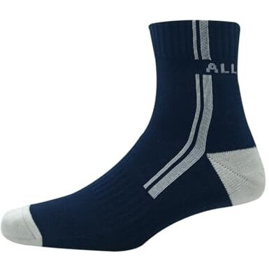 Allen Solly Men's Cotton Quarter Length Sports Socks (Pack Of 3) Navy, Light Grey Melange, Black