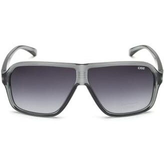 Idee Sunglasses| 100% Uv Protected | Gradient | Full Rim | Square | Men | Large | Shiny Crystal Grey Polycarbonate Frame | Smoke Gradient Polycarbonate Lens