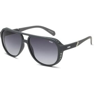 Idee Sunglasses| 100% Uv Protected | Gradient | Full Rim | Pilot | Men | Large | Matt Grey Polycarbonate Frame | Smoke Gradient Tac Lens