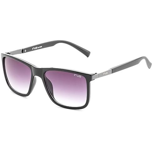 Irus 100% Uv Protected Sunglasses For Men|Size- Medium|Shape- Square|Model- Irs1221C1Sg, Black