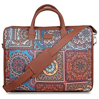 Zouk Laptop Bag For Women - Handmade Bag For 15.6 Inch Laptop, Macbook - Vegan Leather Office Bags With Detachable Shoulder Strap - Perfect Handbag For Ladies