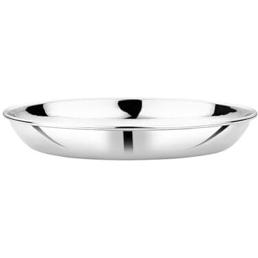 Vinod Stainless Steel Round Beeding Halwa Plate, Set Of 6 Piece (12 Cm Diameter)