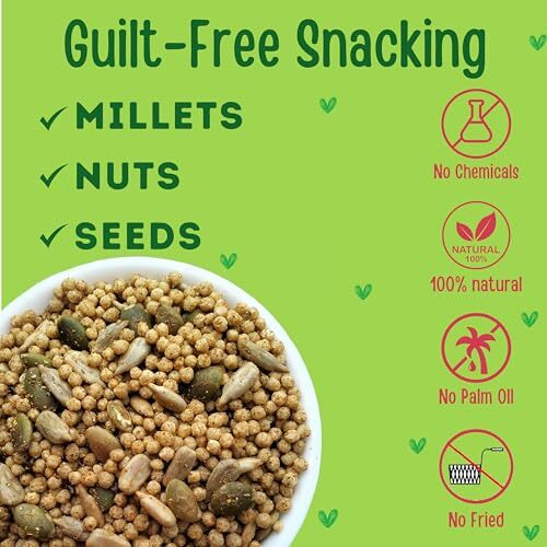 Tummy Friendly Millet Namkeen Mixture For Kids &Adults. Healthy Snacks Items Namkeen For Kids, Adults, Pregnant Women, Diabetics. Healthy Snacks For Diabetics. Healthy Namkeen Snacks For Gift. No Chemicals, No Preservatives - Millet Snacks Assorted Combo Pack, 5 Packs, 70G Each