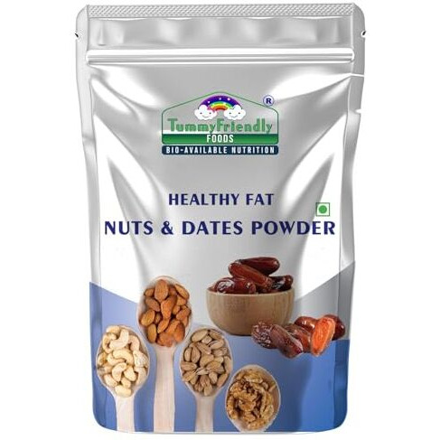 Tummy Friendly Foods Premium Nuts And Dates Powder | Natural Healthy Fat With Natural Sweetener | Organic Dry Fruit Powder For Baby | Dry Nuts Powder For Babies Kids And Adults. Buy Bigger Pack For A Better Price | 50G