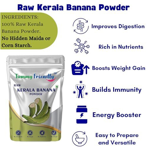 Tummy Friendly Foods Raw Kerala Banana Powder For Babies | Raw Nendran Flour For Kids Adults | Nendhran Banana Powder For Babies Is Also Available In Trial Baby Packs | Shelf-Life 6 Month | Weight 100G
