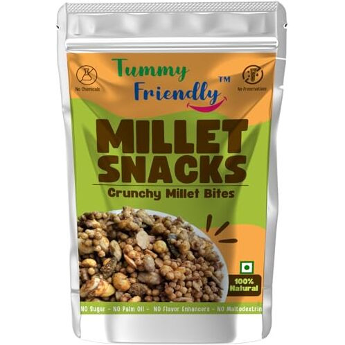 Tummy Friendly Millet Snacks For Kids Combo. Healthy Snacks For Kids, Toddlers, Adults. Travel Friendly Snacks For Kids For School. No Sugar, No Preservatives. Assorted-5 Packs, 70G Each