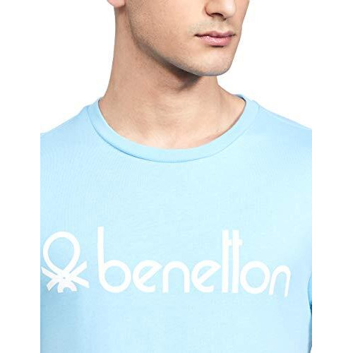 United Colors Of Benetton Men's Slim T-Shirt (3099J7106I903_Sky Blue M)