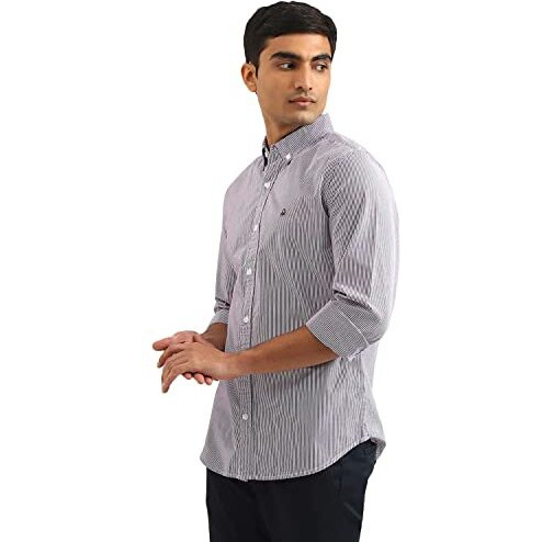United Colors Of Benetton Men's Striped Slim Fit Regular (5Ns02U008I904_Wine Xl)