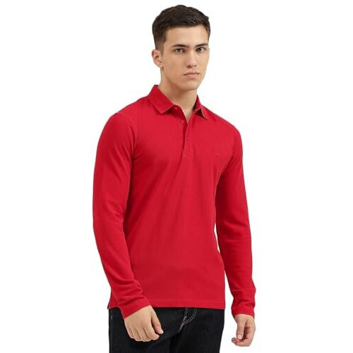 United Colors Of Benetton Men's Cotton Slim T-Shirt (3099J7118I_Red M)