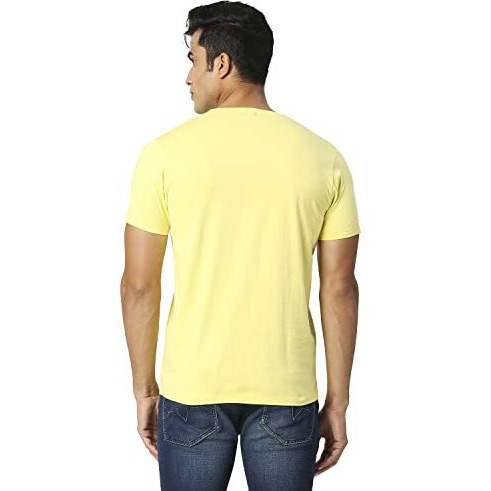 Pepe Jeans Men's Slim Fit Graphic Printed T-Shirts Yellow