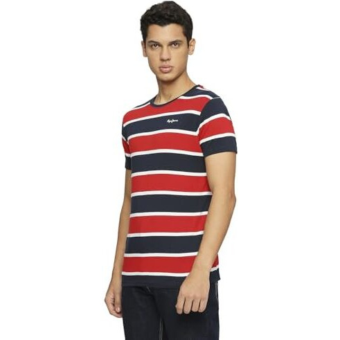Pepe Jeans Men's Slim Fit Striped T-Shirts Multicolour