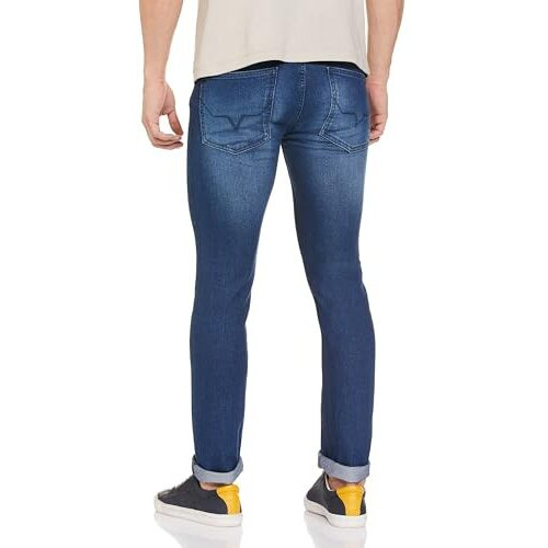 Pepe Jeans Men's Mid Rise Slim Fit Jeans Blue