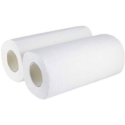 Amazon Brand - Solimo Kitchen Tissue Rolls | 2 Ply Kitchen Paper Roll | 120 Pulls | 60 Pulls X 2 Rolls | Food Safe | Highly Absorbent | Oba-Free | 100% Natural Virgin Cellulose Fiber