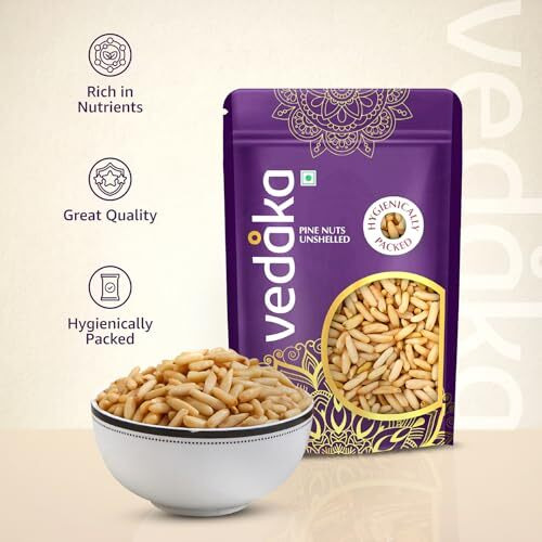 Amazon Brand - Vedaka Pine Nuts | Unshelled | 250 G | Premium Chilgoza