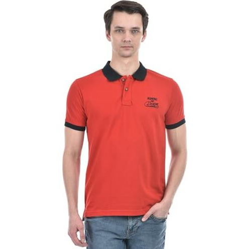 Numero Uno Men's Bold Crimson Contrast Polo T-Shirt