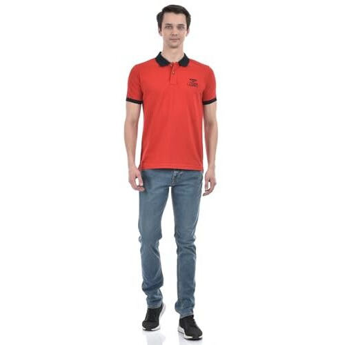 Numero Uno Men's Bold Crimson Contrast Polo T-Shirt