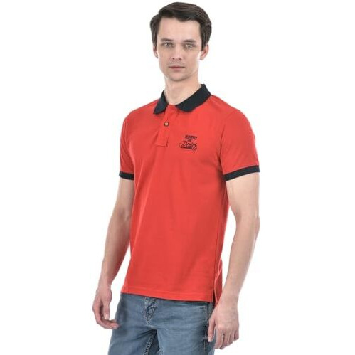 Numero Uno Men's Bold Crimson Contrast Polo T-Shirt