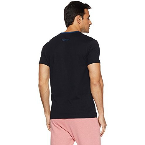 Van Heusen Athleisure Men Regular Fit T-Shirt-Cotton Rich-Smart Tech, Easy Stain Release, Anti Stat, Ultra Soft, Moisture Wicking_60021_Black_Medium