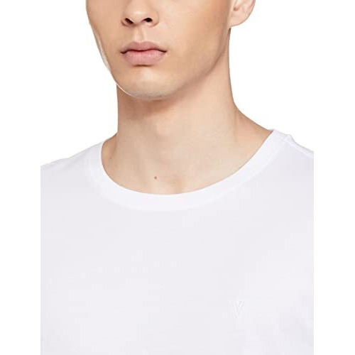 Van Heusen Athleisure Men T-Shirt - 100% Combed Cotton - Crew Neck, Short Sleeve, Regular Fit_60034_White_L