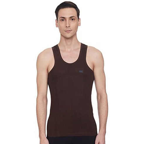 Van Heusen Men Athleisure Moisture Wicking Gym Slim Fit Vest - 100% Combed Cotton - Ultra Soft, Extended Length_60077_Black_M