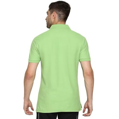 Van Heusen Athleisure Men Athleisure Colour Fresh Regular Fit Polo T-Shirt-100% Combed Cotton-Moisture Wicking, Ultra Soft_60032_Green Mint_L