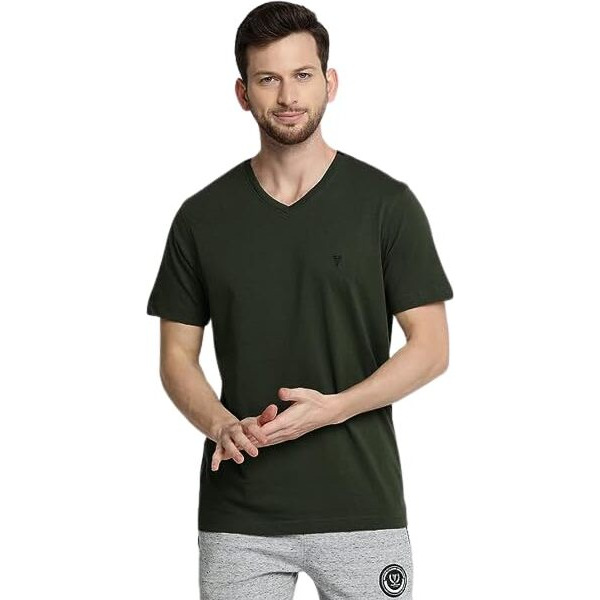 Van Heusen Men's Regular T-Shirt (Ihots1Lhg60001_Green Xl)