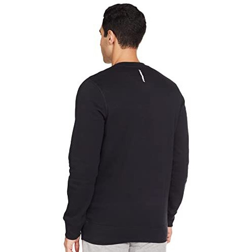 Van Heusen Athleisure Men Sweatshirt - Cotton Rich - Ultra Soft, Crew Neck, Long Sleeve_60076_Black_Xl