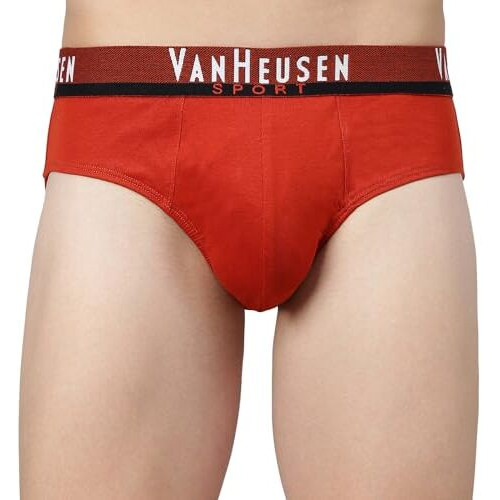 Van Heusen Men Sport Plush Back Elasticized Waistband Briefs - 100% Combed Cotton - Pack Of 2 - Ultra Soft, Solid_70001_Nautical Blue, Rooibos Tea_M