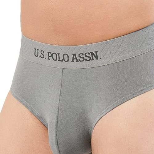 U.S. Polo Assn. Men Modal Stretch Ultra Soft I702 Premium Briefs - Pack Of 1 (Lt.Grey L)
