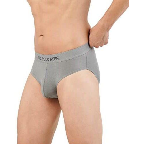 U.S. Polo Assn. Men Modal Stretch Ultra Soft I702 Premium Briefs - Pack Of 1 (Lt.Grey L)